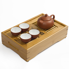 JiaLe Coffee Tea Sets Bamboo Tea Tray YIxing Zisha Purple Clay TeaSet Kung Fu Tea Mug