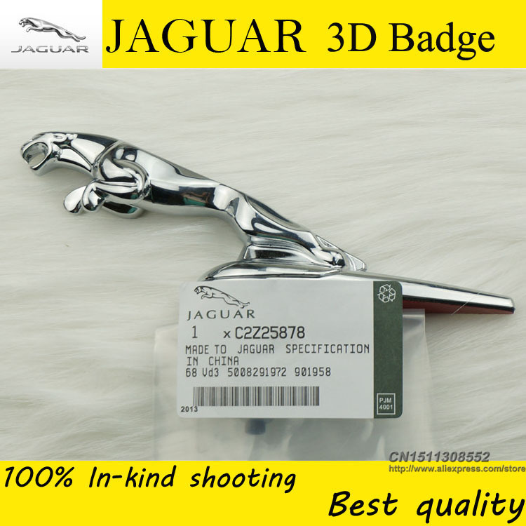 Image of [Excellent quality]Fast Ship Zinc Alloy 3D Car Badge Jaguar Hood Badge Head Emblem Mark Symbolize Leaping Cat Logo Spring