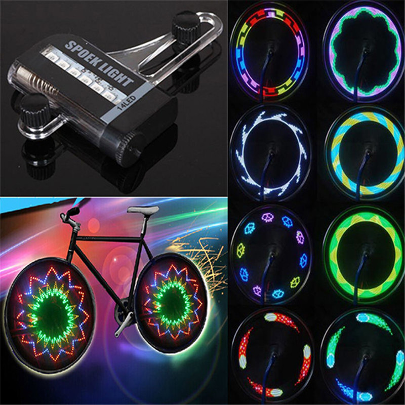 2016 Hot Sale 14 LED Cycling Bicycle Bike Wheel Signal Tire Spoke Light For Ciclismo 32 Changes New 