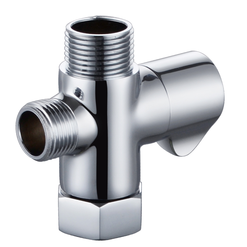 KES K1018 Solid Brass T adapter with Shut off Valve, 3 way Tee