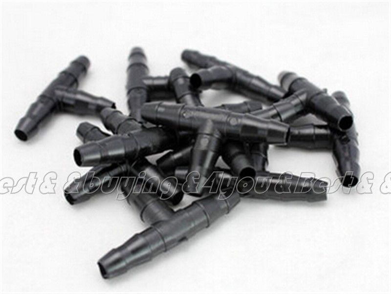 Image of 100pcs/Set Plastic Irrigation Ploy Tee Pipe Barb Hose Fitting Joiner Drip System (ST41009002_100)