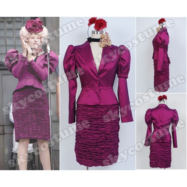 The Hunger Games Effie Trinket Purple Dress Cosplay Costume