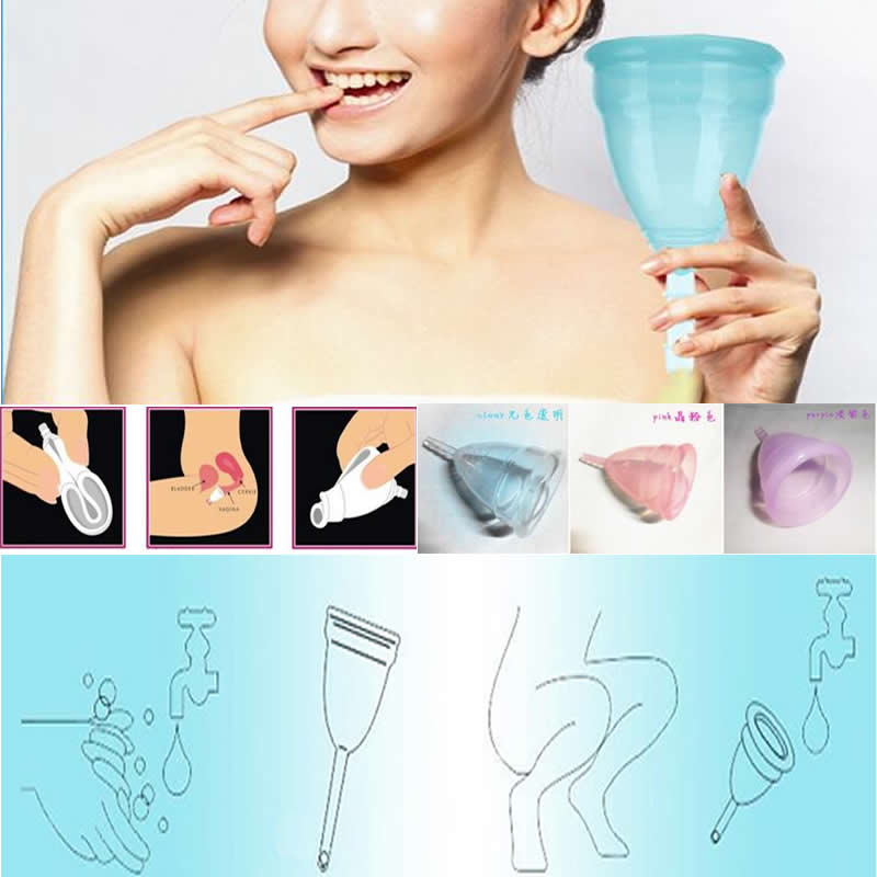 Image of 2015 New arrive hot sale 1pcs medical grade silicone menstrual cup for women feminine hygine product health care anner cup