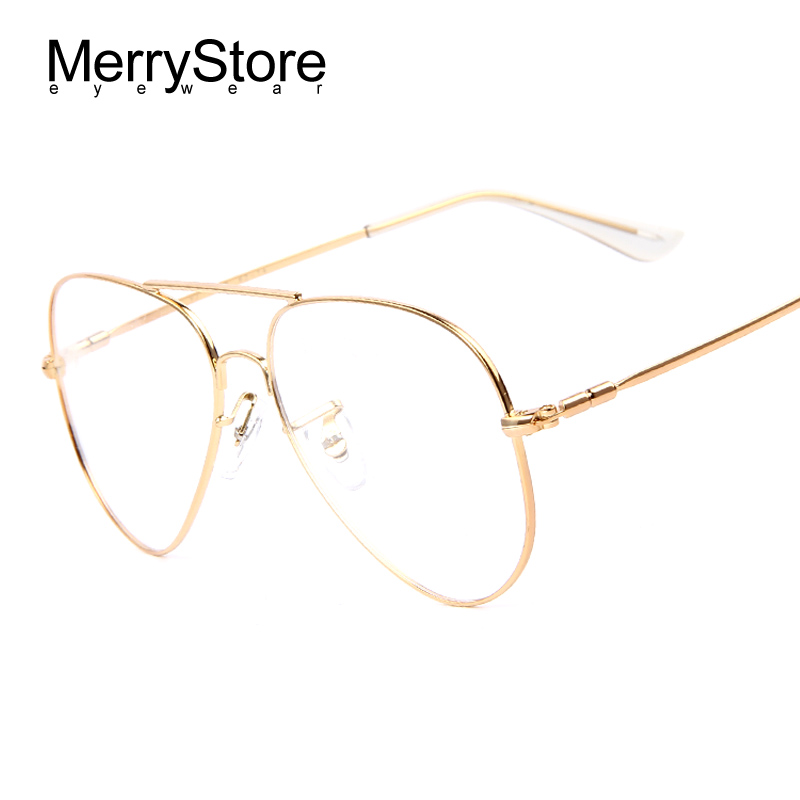 Image of MERRYSTORE Fashion Men Titanium Eyeglasses Frames Men Brand Titanium Eyeglasses Gold Shield Frame With Glasses 2 Color