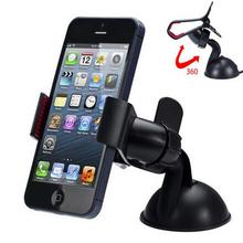 Universal 360 degree Car Windshield Mount Cell Mobile Phone Holder Bracket Stands for iPhone 5 6 Plus Galaxy Note 2 3 S4 S5 GPS