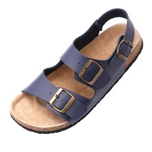 2016 Outdoor Men’s Sandalias Comfort Cork Slides Summer Beach Sandals Antislip Buckle Sole Shoes Free Shipping