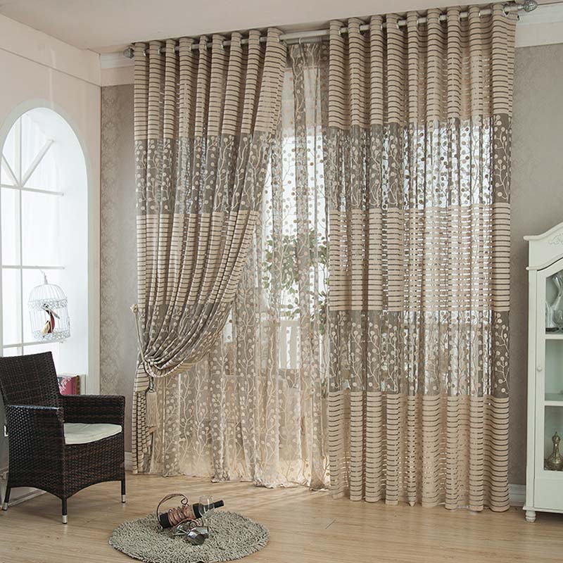 Sale!! Jacquard tulle curtain set for living room