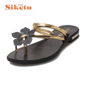 Siketu Elegance Hot New Women Bohemia Lady Flower Weave Sandals Beach Peep Toe Flip Flops Shoes