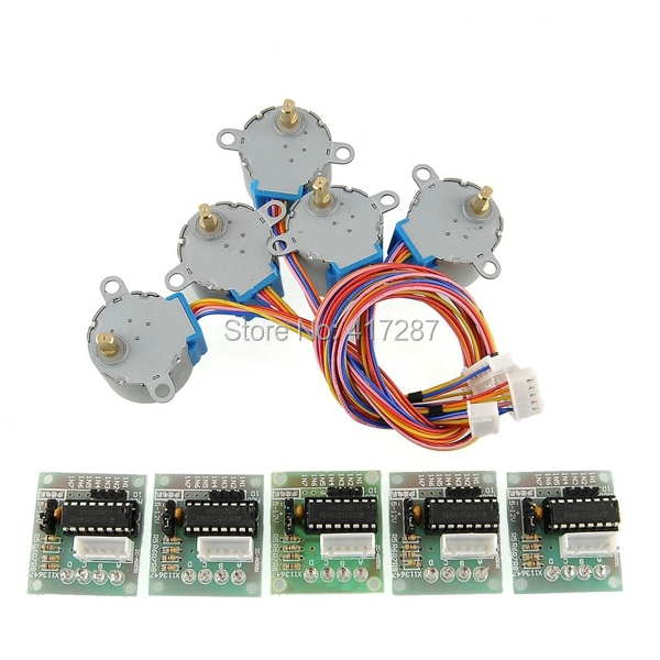 Share to 5Pcs DC 5V 4 Phase 5 Wire Stepper Motor with ULN2003 Driver Board Power Module