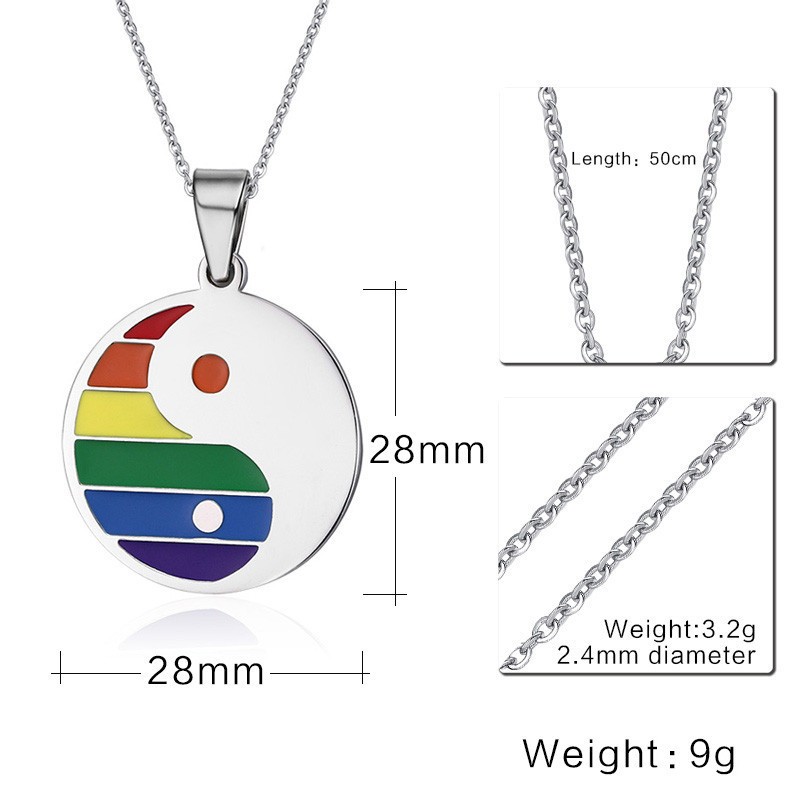 Rainbow-Jewelry-For-Women-Men-Stainless-Steel-Tai-Chi-Bagua-Design-Gay-Pride-Necklaces-Pendants-Jewelry-Wholesale (7)