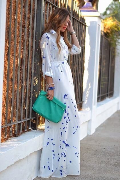 Robe manche longue hippie