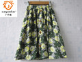 XQB 2016 flower summer green skirt cotton long skirt brand kids girl skirt floral girls clothes