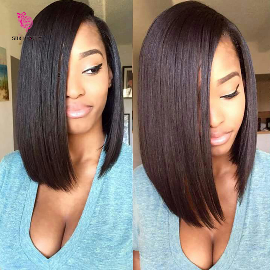 Virgin Human Hair U Part Bob Wig 1x3inch Left Side Part 14 Inch