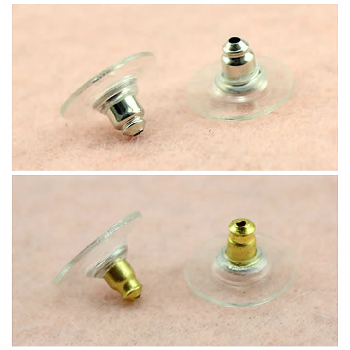 500pcs Silver Gold-Plated Plastic Back Earring Stoppers Earnuts Earing Findings Diy Earring Accessories Material Earing Making