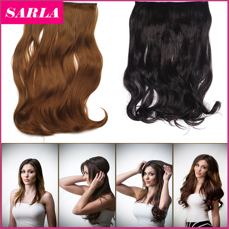 2015 New Hot!!! 20inch 50cm 135g Wavy Flip In Hair Extensions Hairpiece Hair Pieces Natural Syntheti