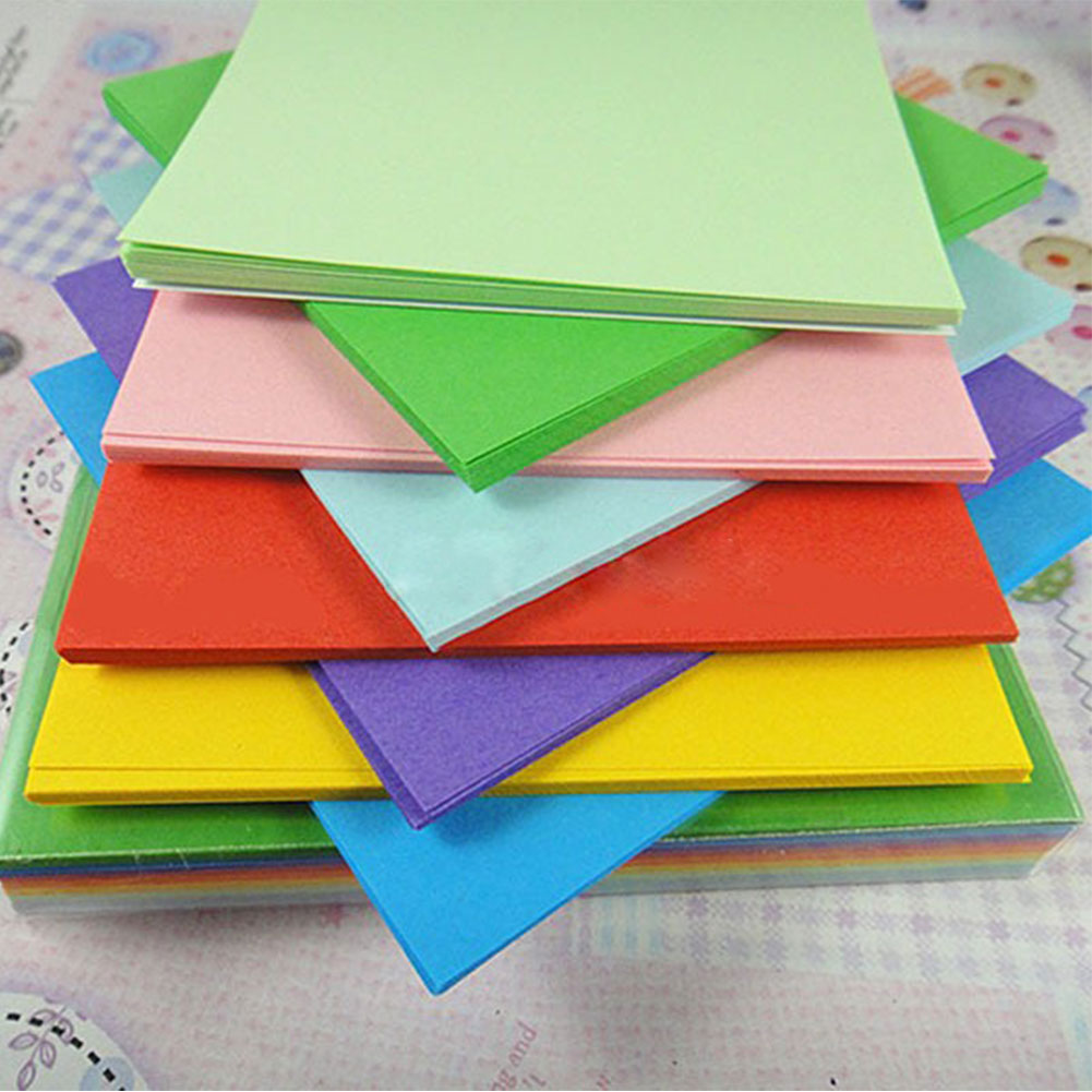 Image of 100Pc Origami Square Paper Double Sided Coloured Craft DIY Colorful Scrapbooking New 10CM Handmade Paper Mix color Paper