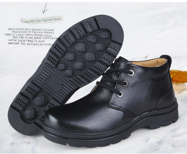 Classic Winter Mens Boots On Sale Fashion Black Shoe Boots With Fur Mens Dress Boots Men Warm ...