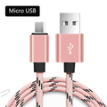 1m 2m 3m Metal Braided Micro USB cable Fast Charger Sync Data Connector Quick charging For