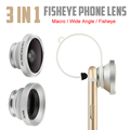 3 in1 Clip Universal Wide Angle Macro Fisheye Fish Eye Lens for Iphone 5 6 HTC