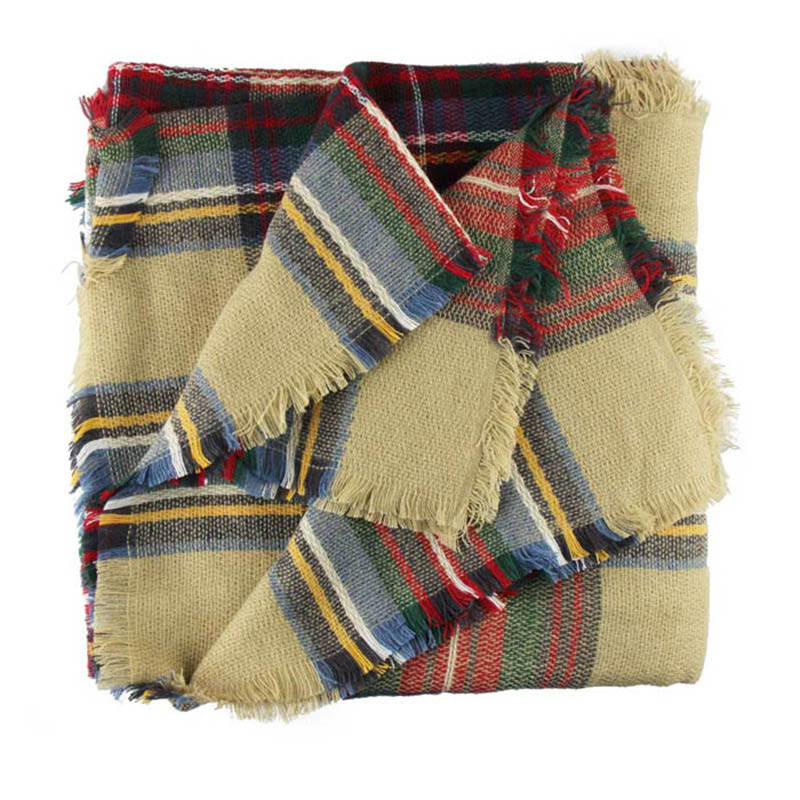 Sali 2015 Hot Wool Blend Blanket Oversized font b Tartan b font Scarf Wrap Shawl Plaid