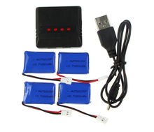 A Pakc of 4 PCS 3.7V 200Mah Li-po Battery + 4 in 1 charger box for syma X4 X11 X13 RC Quadcopter RC Drone
