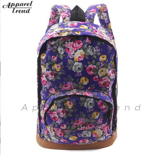 Casual Print Women Backpack Sports Bag Woman s Backpack Big Student School Bag Travel Backpack Flower
