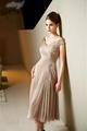 2017 New Arrival V neck A line Sleeveless Knee length Chiffon Cap Sleeve Cheap Evening Dresses