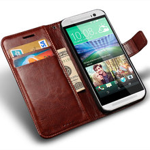 Vintage PU Leather Wallet Case For HTC One m8 Luxury Flip with Stand and Card Slot holder Black  White,Drop Shipping  !