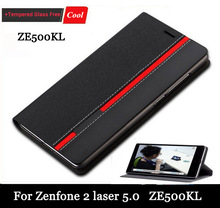 Высокое качество новый для Asus Zenfone 2 лазерная ZE500KL 5.0 дюймов чехол ультра тонкий кожаный откидная крышка задней чехол + подарок бесплатная