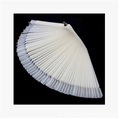 50Pcs White Clear Natural False Nail Art Tips Sticks Polish Display Fan Practice Tool Board Nails