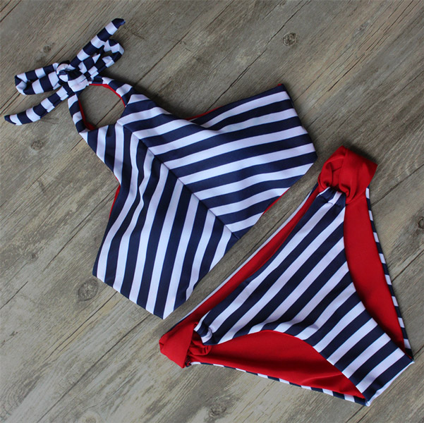New Fashion Bikinis Set Sexy High Neck Swimsuit Push Up Bikini 2016 Swimwear Women Bandage Biquini Bathing Suit maillot de bain