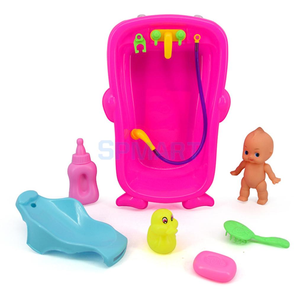 Baby Toddler Take Care of Doll Bathing Role Pretend Play Kit Educational Toy 