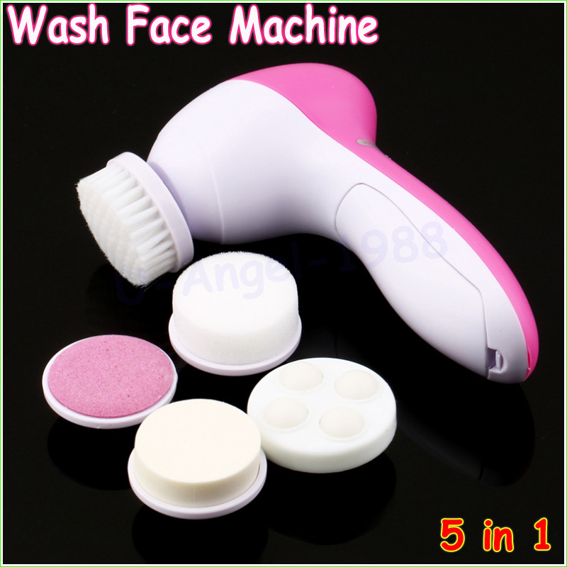 Image of 1pcs 5 in 1 Electric Wash Face Machine Facial Pore Cleaner Body Cleaning Massage Mini Skin Beauty Massager Brush Wholesale