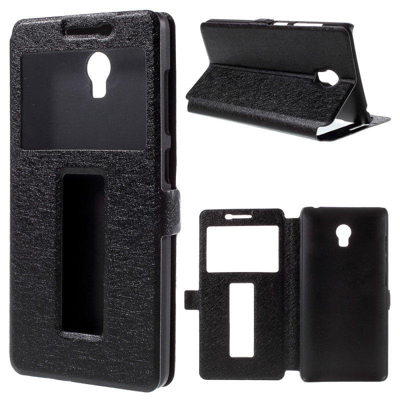 2016 New and Hot Phone Bag for Lenovo Vibe P 1 Dual Windows Silk Leather Stand