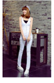 High quality 2016 occident fashion empire elastic cowboy denim women s overalls pure cotton cuffs white