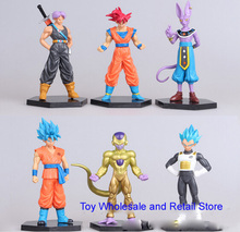 6PCS/LOT 14cm Japan Anime Dragon Ball Z Action Figures Dragon Ball SON GOKU Great Saiyaman Anime Figure Brinquedos Free shipping