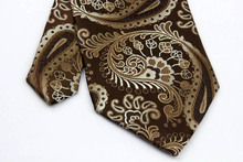 NT0286 Brown Beige Paisley Man s Classic Business Wedding Party Tie Fashion Luxury Jacquard Woven Silk