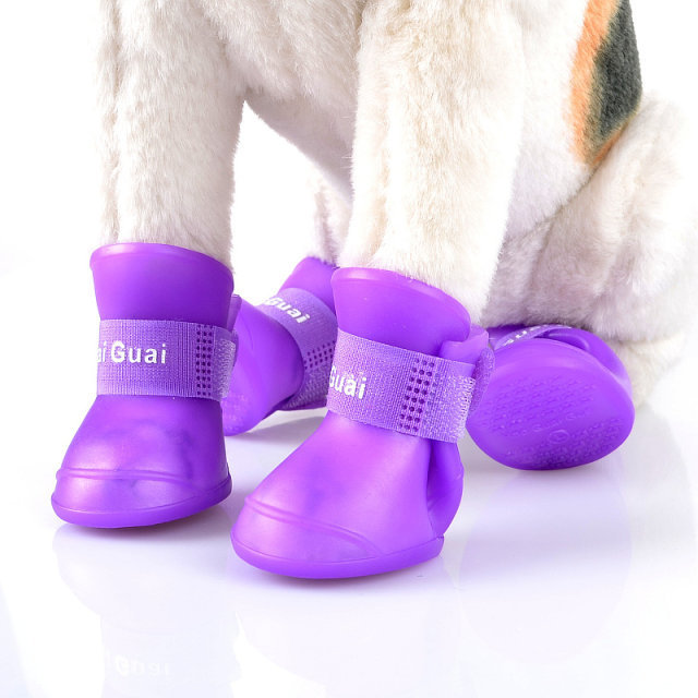 Non-slip красочные собак pet сапоги резиновые воды защитная обувь для собак пинетки водонепроницаемый дождь кошка собака большой непромокаемую