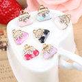 Free Shipping New Fashion Women Handbag Shape Jewelry Charms Gold Tone Plated Crystal Rhinestones Enamel Alloy