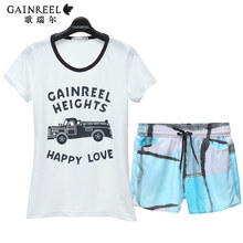 Song Riel simple and comfortable short sleeved men cartoon pajama suit tracksuit couple casual outer wear