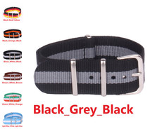 Retro hombres 22 mm fuerte militar del ejército negro tela otan Nylon relojes tejidas correas waches hebilla de cinturón de 22 mm nueva correas de reloj