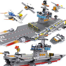 COGO 13349 Military Building Block Sets Aircraft Carrier Armoured Fighter Helicopter 881pcs Educational DIY Bricks Toys