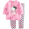 Girls Pajamas 95 Cotton Cartoon Suit Kids Children Clothing Set 2 Pcs Long Sleeve Sleep Night