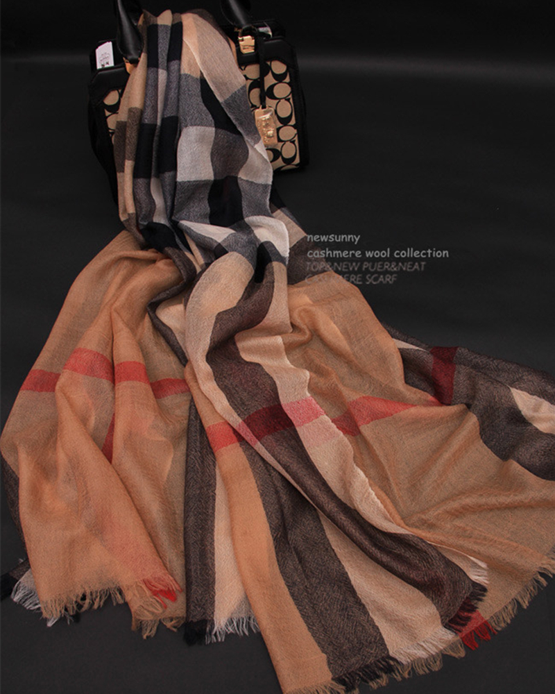 80x220cm big plaid 100% goat cashmere scarf shawl pashmina 4colors free shipping