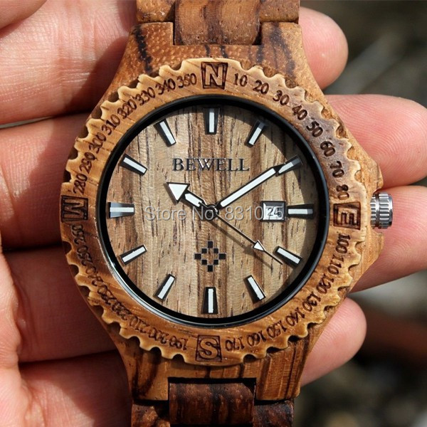 Men dress watch free shipping wooden watches BEWELL from china wholesale cheap price Japan 2115 Quartz