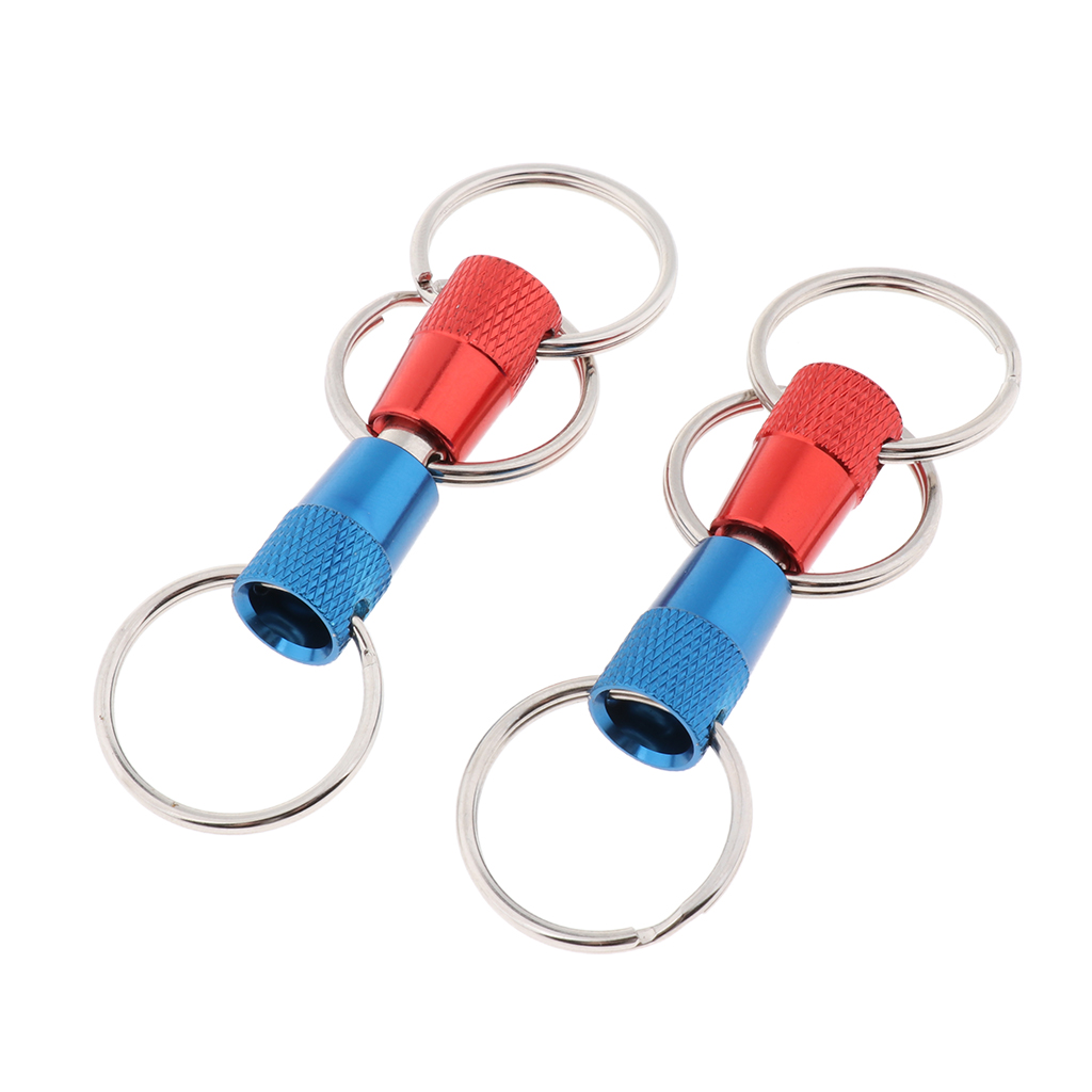 2pieces Detachable Pull Apart Quick Release Keychain Key Rings