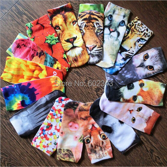 1pair 3D Printed Socks Women New Unisex Cute Low Cut Ankle Socks Multiple Colors Cotton sock