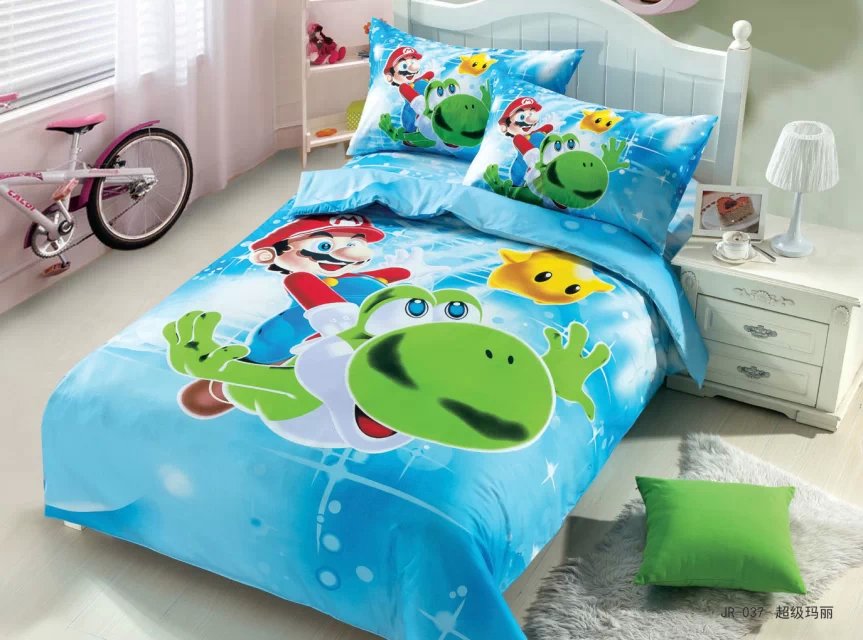 3D Bedding Set Minecraft Creeper Kids Bed Set Twin Full Queen Size 2/3pcs Duvet Cover Pillow Sham Free to fly Blue
