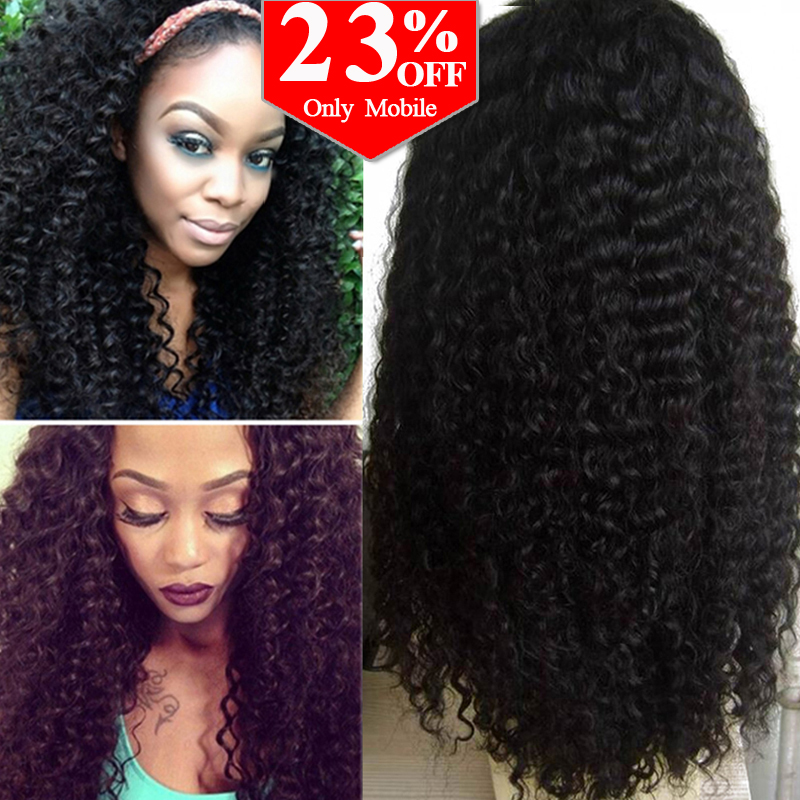 Image of 7A Glueless Full Lace Human Hair Wigs For Black Women Brazilian Virgin Hair Kinky Curly Lace Front Wig 8-24inch Rosa Hair Wigs