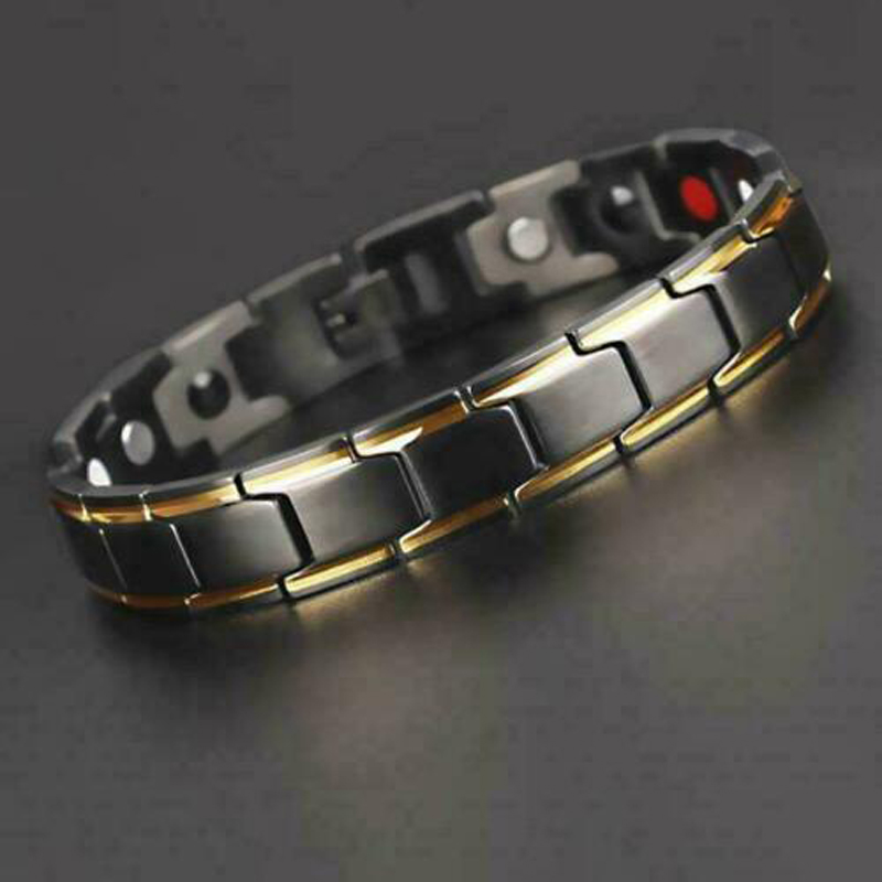 8.46/" Men/'s Magnetic Health Therapy Care Titanium Steel Energy Bracelet*12MM